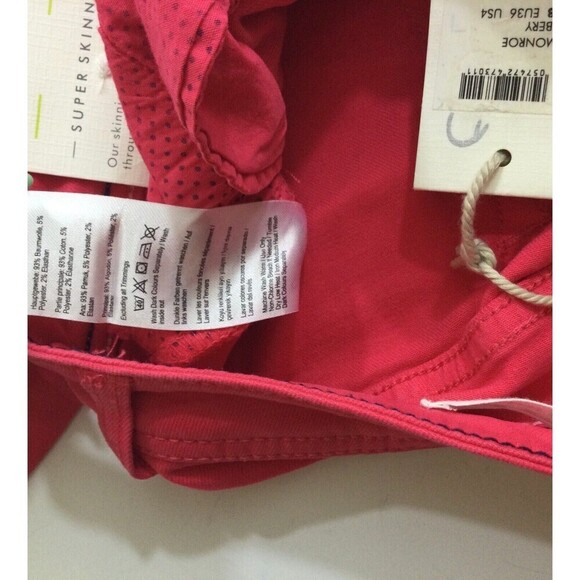 Joules Womens Monroe Super Skinny Stretch Denim Jeans Raspberry Pink Size 4 NWT - Picture 6 of 7